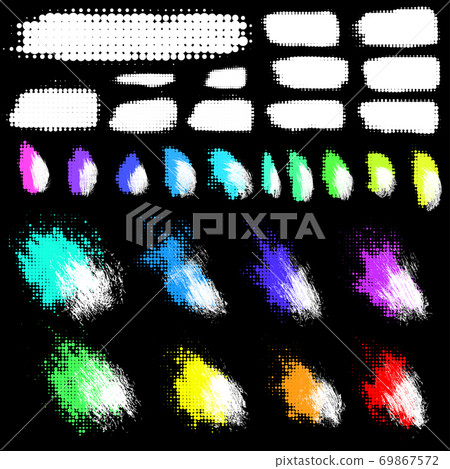 vector ink halftone dotted brushes set 69867572
