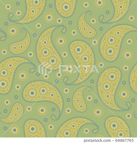 Vector flower paisley seamless pattern element. - Stock Illustration ...