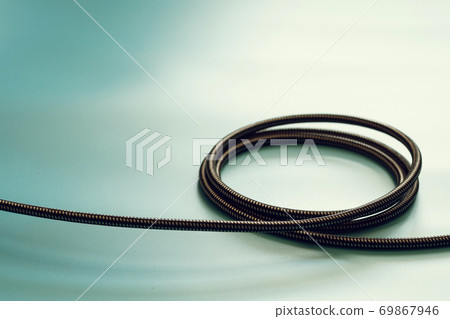 Cable connector and copy space on blue background color mood and tone style 69867946