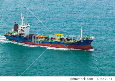 Tanker ship goes on Busan bay at sunny day 69867974
