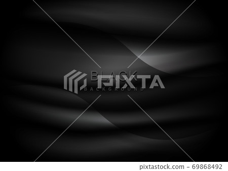 Black background with cloth or liquid waves. 69868492