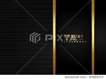 Abstract template stripes golden lines on black background with copy space for text. 69868555