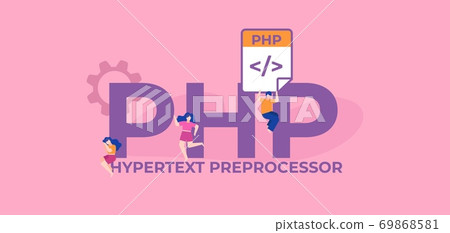 PHP hypertext preprocessor. Pioneering language programming and coding technologies. 69868581