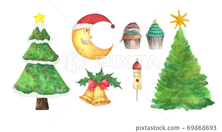 Set of Christmas decorations. 69868693