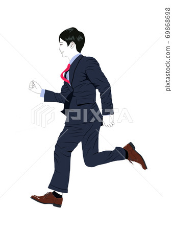穿著西裝跑的工人 69868698