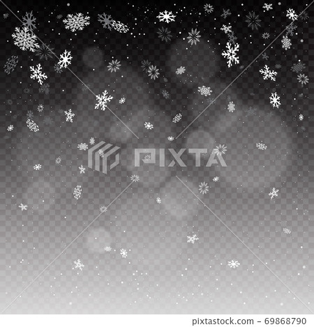 Christmas snowfall template dark background-插圖素材[69868790 