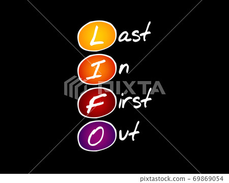 LIFO - Last In First Out acronym, business concept 69869054