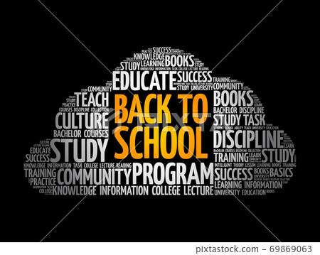 Back to School word cloud collage, education 69869063