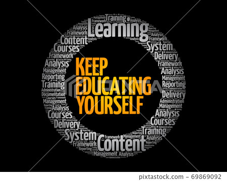 KEY - Keep Educating Yourself circle word cloud 69869092