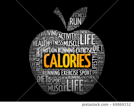 CALORIES apple word cloud, health concept 69869152