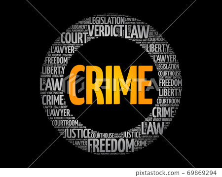 Crime circle word cloud, law concept 69869294