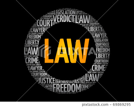 Law circle word cloud, concept background 69869295