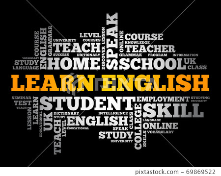 Learn English word cloud collage, education 69869522