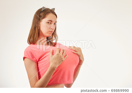 woman with big breasts woman with big breasts 69869990