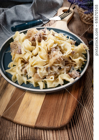 Pasta with sauerkraut and meat. Pasta with sauerkraut and meat. 69870508