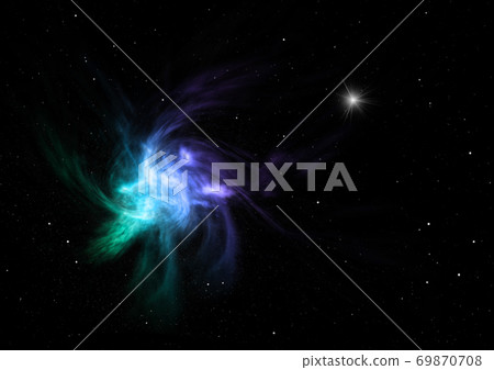 Being shone nebula and star field. 3D rendering 69870708