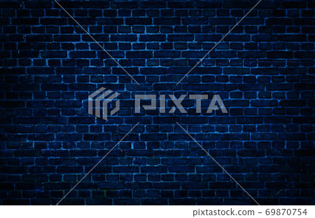 Dark blue brick wall grunge texture background. 69870754