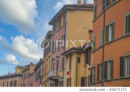 colored houses in the historic center of Rome. 69871131