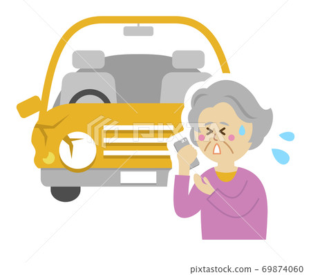車禍和老人的插圖圖像 69874060