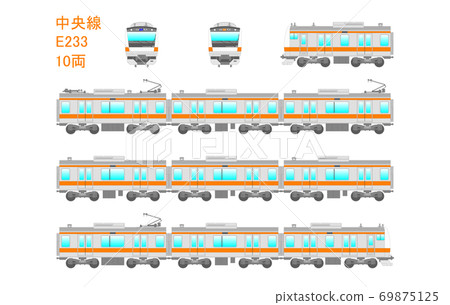 Chuo Line E233 Shorty 10 cars - Stock Illustration [69875125] - PIXTA
