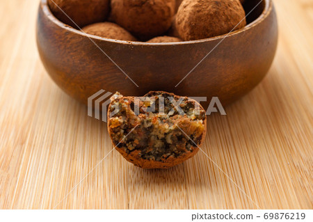Homemade handmade sweet candy balls in cocoa 69876219