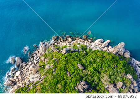 Aerial view of seashore at Koh Tao island, Aerial view of seashore at Koh Tao island, 69876958