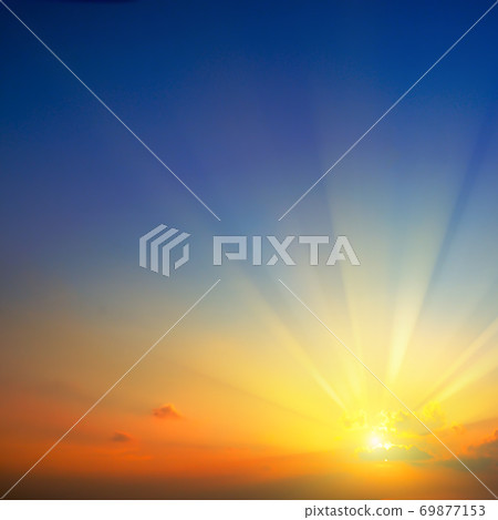 Scenic of the sunrise and cloud on the sky. 69877153