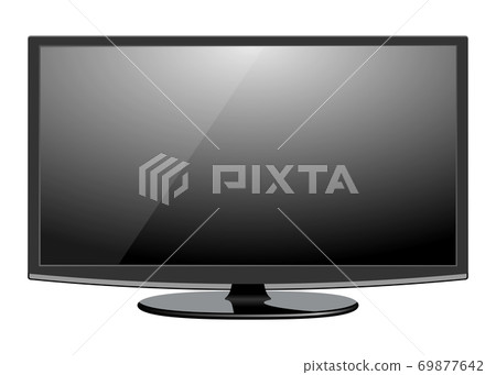 Black LED tv television screen blank on background 69877642