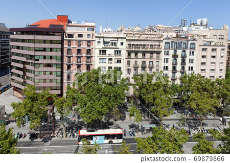 Passeig de Gracia aerial view, Barcelona, Spain Passeig de Gracia aerial view, Barcelona, Spain 69879866