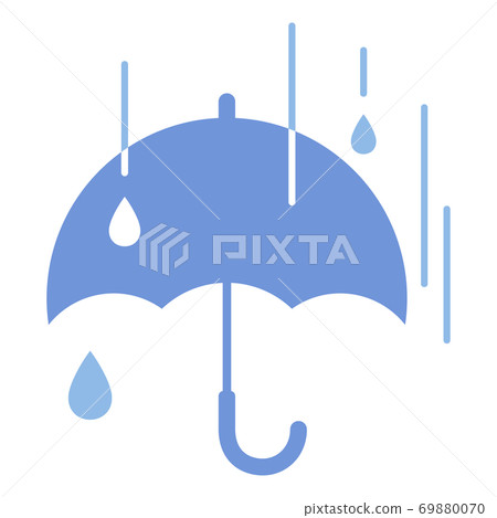 可愛的天氣圖標_雨_雨傘_插圖-插圖素材 [69880070] - PIXTA圖庫