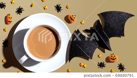 Halloween theme with a cup of coffee Halloween theme with a cup of coffee 69880791