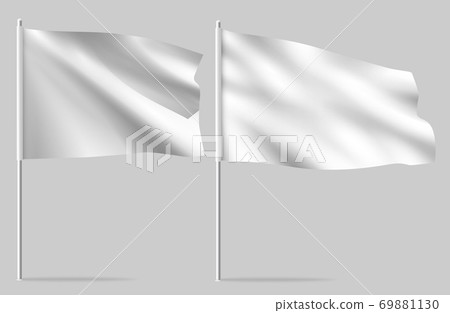 White clean horizontal waving template flag. 69881130