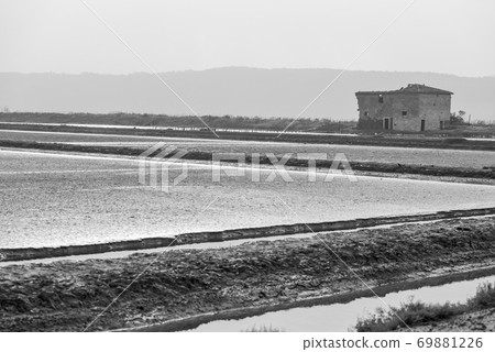 Abandoned old salt pan house at Secovlje Abandoned old salt pan house at Secovlje 69881226