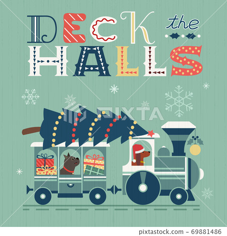 Fancy winter Holiday hand drawn vector poster Fancy winter Holiday hand drawn vector poster 69881486