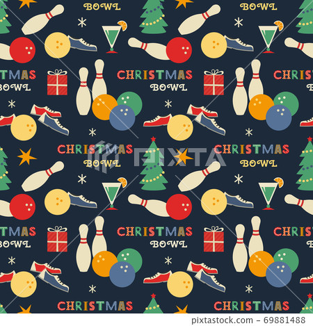Christmas holiday Bowling seamless vector pattern Christmas holiday Bowling seamless vector pattern 69881488