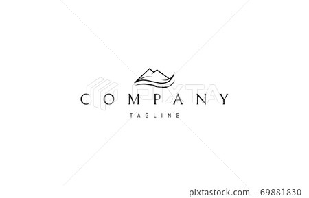 Vector logo on which an abstract image of the mountain and the river. 69881830