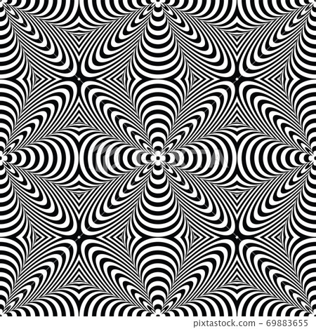 Seamless op art pattern. 3D illusion. Seamless op art pattern. 3D illusion. 69883655