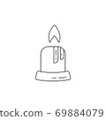 Candle vector icon in trendy flat style, christmas candle icon 69884079