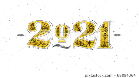 Christmas poster 2021 new year white 69884364
