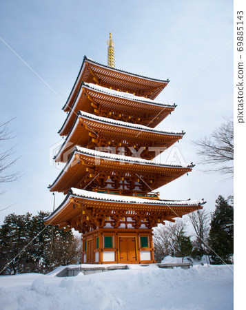 京都府宮津市Snow Seisoji五層塔 69885143