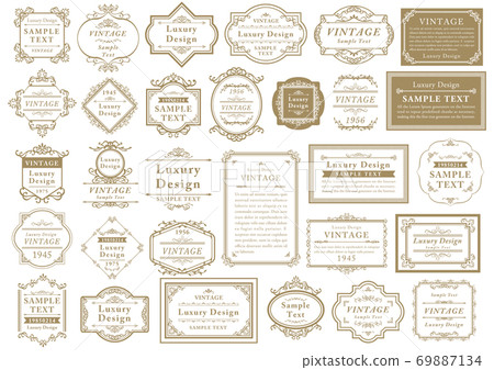 可以使用的裝飾框架框架套裝金色 69887134