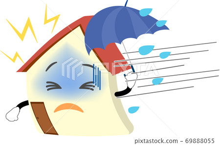 Illustration of my home that can withstand storms, heavy rains, and heavy rains Illustration of my home that can withstand storms, heavy rains, and heavy rains 69888055