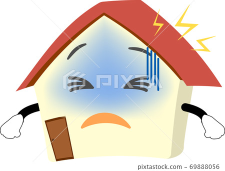 Illustration of a cute home with no energy Illustration of a cute home with no energy 69888056