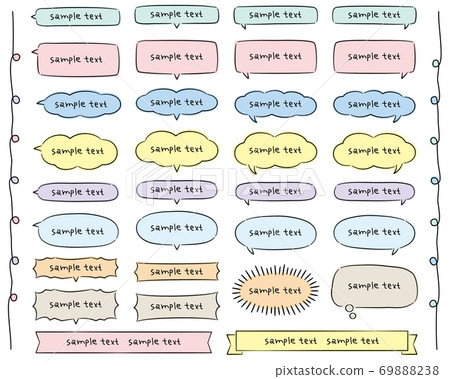 Horizontal handwritten balloons, headlines, and treatments with sample text 69888238