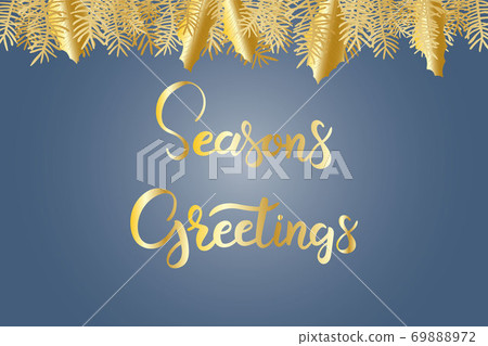 Holiday card with Seasons Greetings lettering text Holiday card with Seasons Greetings lettering text 69888972