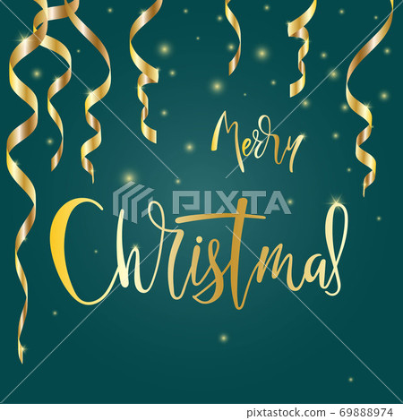 Greeting card with Merry Christmas lettering text Greeting card with Merry Christmas lettering text 69888974