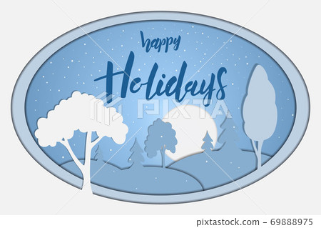Christmas card with Happy Holidays lettering text Christmas card with Happy Holidays lettering text 69888975