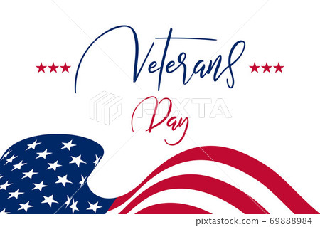 Veterans day brush hand lettering text 69888984