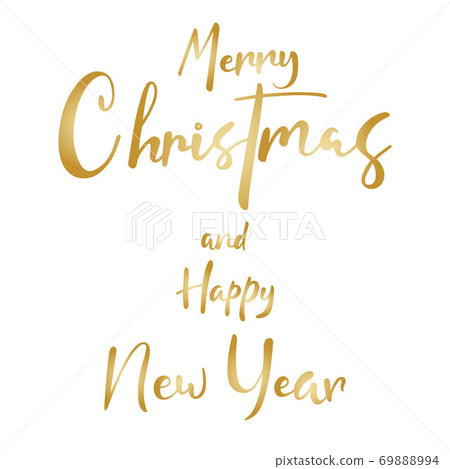 Merry Christmas and Happy New Year calligraphy text isolated Merry Christmas and Happy New Year calligraphy text isolated 69888994