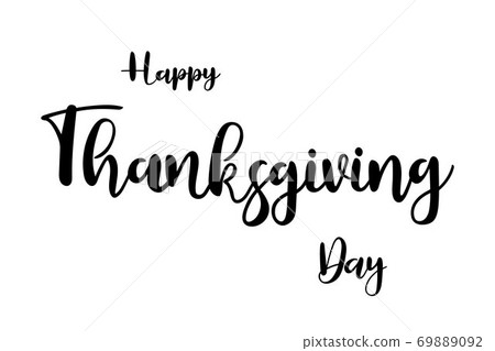 Happy Thanksgiving brush hand lettering text... - Stock Illustration ...